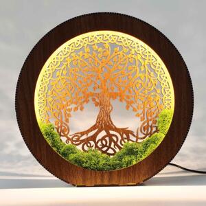 Lampă LED Arborele Vieții din lemn și mușchi | ZIVENA