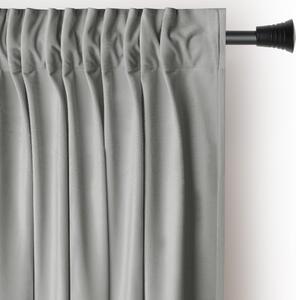 Draperie gri deschis dimout (semi-opacă) din catifea 140x270 cm Pleat – Restilo