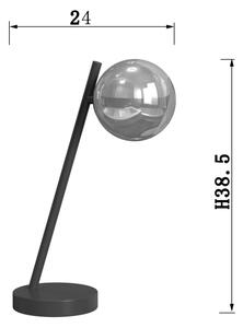 Lampă de masă ONLI PALOMA 1xG9/10W/230V 38,5 cm negru/fumuriu