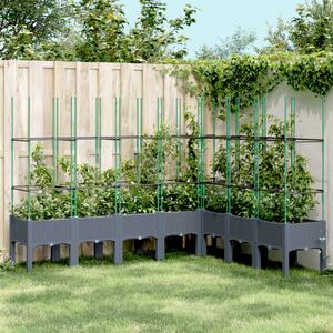 Jardinieră de grădină cu spalier, gri, 200x160x142,5 cm, PP