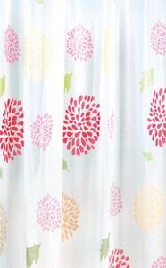 Aqualine Aqualine, perdea de dus 180x200cm, vinil, inflorat, rosu, ZV015