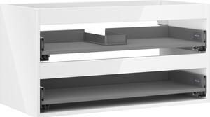 Mexen Box-A, dulap suspendat 90 cm, 2 sertare, alb lucios, 91AX0-0900-470-2-00