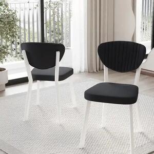 Scaun Barton, negru, profil din metal,alb