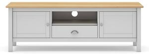 Comodă TV alb/natural din lemn de pin 158x53 cm Misti – Marckeric