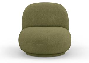 Fotoliu verde cu tapițerie din stofă bouclé Chuck – Micadoni Home