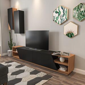 Mobilier living Ziva 2 (negru + teak). 1102660