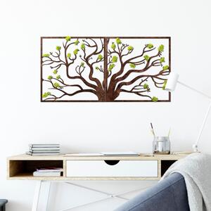 Decoratiune perete Tree 1, maro/verde, muschi, 90x1x44 cm
