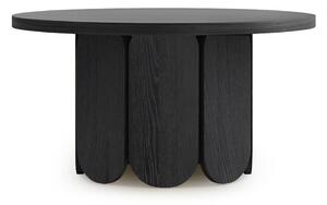 Măsuță de cafea neagră rotundă cu aspect de lemn de stejar ø 78 cm Soft – Woodman