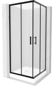 Mexen Rio, cabină de duș pătrată cu ușă glisantă 70(uşă) x 70(uşă) x 190 cm, sticlă mată 6mm, profil negru + cadă de duș albă RIO, 860-070-070-70-30-…
