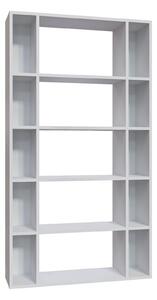 Biblioteca Sanborn, alb, PAL melaminat, 90x25x164 cm