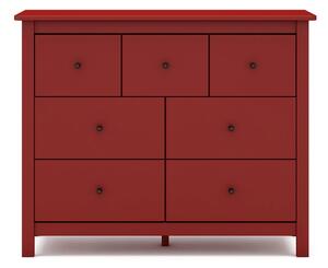 Comodă roșie joasă din lemn de pin 110x80 cm Misti – Marckeric