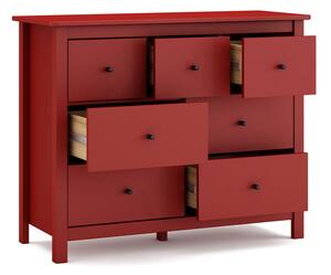 Comodă roșie joasă din lemn de pin 110x80 cm Misti – Marckeric