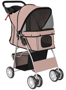 PawHut Carucior Animale Pliabil Cafeniu – 75×45×97 cm, Confort & Mobilitate | Aosom Romania