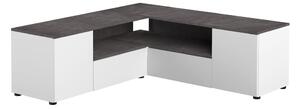 Comodă TV alb-gri cu aspect de beton 130x46 cm Angle – TemaHome