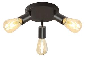 Plafoniera Klausen Right PL3 Industrial Negru 3xE27 12.5x30.5x30.5 cm Design Modern Metalic Corp Iluminat Elegant pentru Living sau Hol Bucatarie