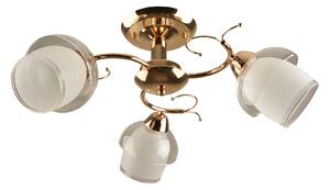 Candelabru Klausen Rosy PL3 Floral Chic 3xE27 Auriu Alb Sticla 54x54x24cm Corp Iluminat Interior Elegant Living Dormitor Design Clasic Sofisticat