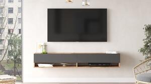 Comoda TV FR9-AA, gri/stejar, PAL, 180x32x29 cm