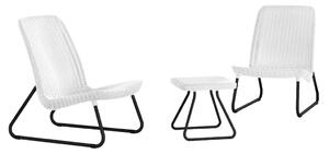 Keter Set mobilier de exterior Rio, 3 piese, alb, 218155 218155