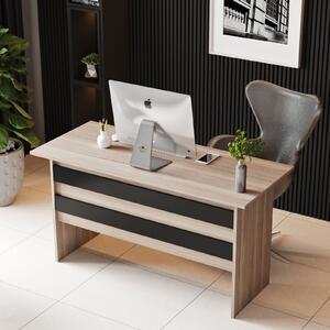 Set mobilier birou VO11 - OB, 4 piese, stejar/gri, PAL melaminat