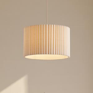 Lindby Lampă suspendată Libbie, Ø 45 cm, in, culoare crem, reglabil, Bej, Camera de zi / sufragerie, Țesătură / Textil, Scandinavă