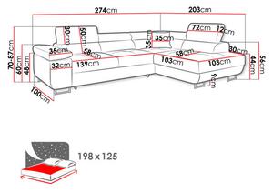 Colțar extensibil Talvio (D) (piele ecologică soft 017 + lux 05). 1051113