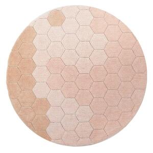 Covor roz deschis lavabil/țesut manual rotund din bumbac ø 140 cm Honeycomb Rose – Lorena Canals