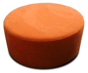 Taburet Donut, portocaliu, lemn/piele intoarsa, 90x90x41 cm