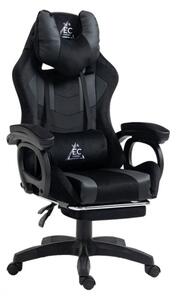 JAKS Scaun de gaming piele ecologică neagră Student