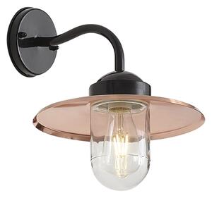 Lampă modernă de perete pentru exterior neagră cu cupru IP44 - Kansas
