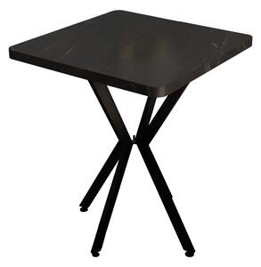 Masa Prestone, marmura neagra-metal, 70x70x75 cm
