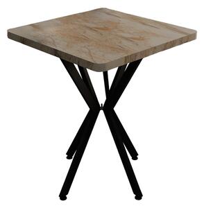 Masa Prestone, marmura neagra-metal, 70x70x75 cm