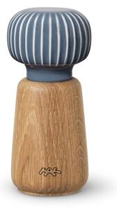 Râșniță pentru condimente din lemn de stejar cu detalii din porțelan gri antracit Kähler Design Hammershoi, înălțime 13 cm