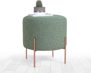 Taburet Copper 41, verde, material textil/bumbac, 40x42 cm