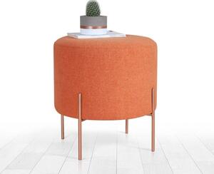 Taburet Copper 42, portocaliu, material textil/bumbac, 40x42 cm