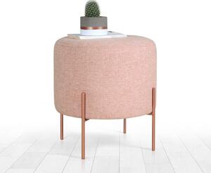 Taburet Copper 44, roz, material textil/bumbac, 40x42 cm