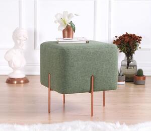 Taburet Copper 52, verde, material textil/bumbac, 40x40x42 cm