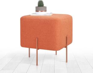 Taburet Copper 53, portocaliu, material textil/bumbac, 40x40x42 cm