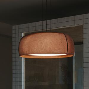 LEDS-C4 Lampă suspendată LED Gong, maro, dimabil, textil, oțel, reglabil, Maro / Rugină, Camera de zi / sufragerie, Țesătură / Textil