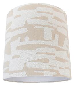 Abajur din material textil alb cu dungi bej 40/40/40
