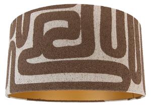 Abajur din material textil maro cu bej 50/50/25
