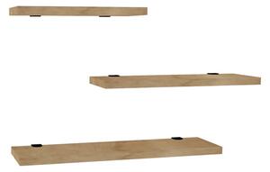 Raft perete Leila set de 3 pachet, Natural, 40x14 cm