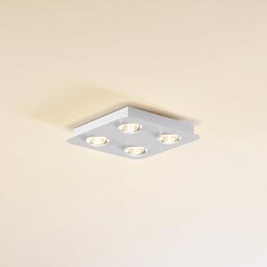 Lindby Plafonieră Jyla, alb mat, 25 x cm, 4 becuri, reglabil, Alb, Hol, Metal, Modern