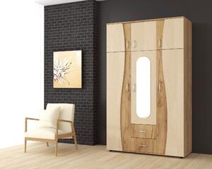 Sifonier 3 usi S, 120 cm - Stejar K03/Mesteacan
