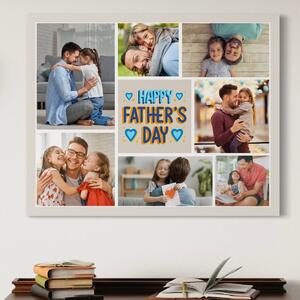 Tablou Canvas Personalizat cu 7 Poze Pentru Tata "Happy Father's Day", PS161
