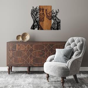 Decoratiune perete Tree Woman, lemn/metal, 70x58 cm
