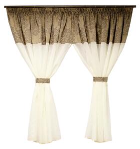 Perdea Velaria ploita ivoire cu tafta, 335 x 150 cm