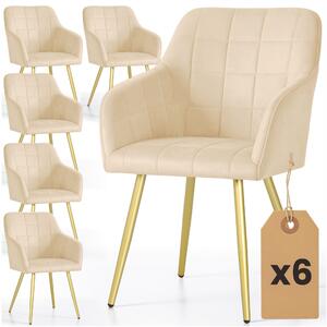 Set 6 scaune de sufragerie Luxemburg (unt + auriu). Promo -18%. 1152283