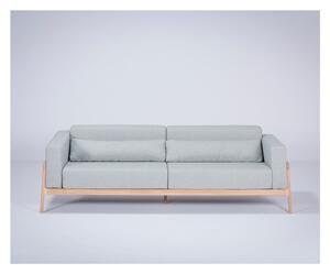 Canapea cu structură din lemn de stejar Gazzda Fawn Plus, 240 cm, albastru - gri