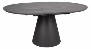 Masa extensibila ANGEL II, gri cu efect de marmura/negru, 120/160x120x75 cm