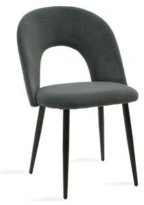 Fotoliu Jonah catifea antracit, picioare, negre, 57x55 cm